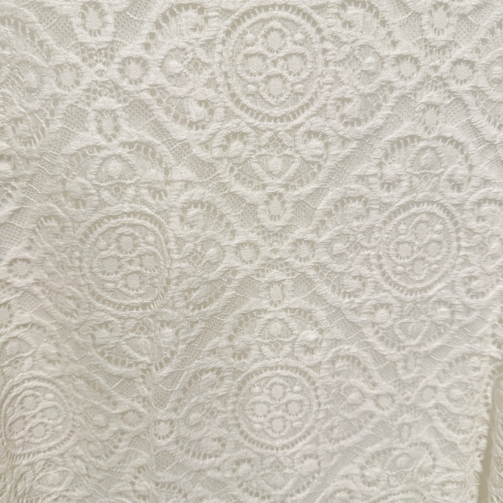 Elegant Lace Cream and white Cold Shoulder Top - Picture 6 of 8